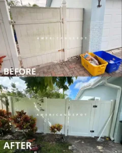 Vinyl fence and gate installation in Boca Raton, Florida