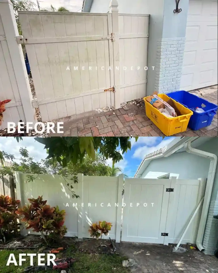 Vinyl fence and gate installation in Boca Raton, Florida