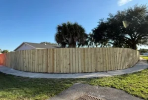 Wood fence installation in Sunrise, Florida