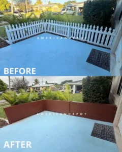Horizontal wood fence in Margate, FL – before and after