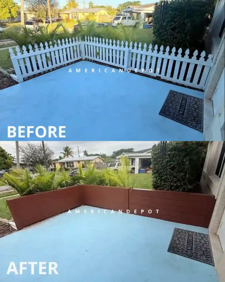 Horizontal wood fence in Margate, FL – before and after