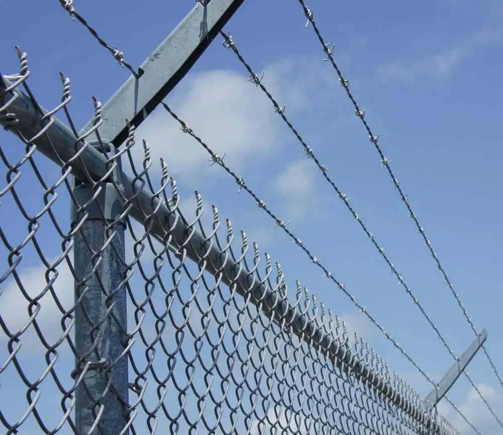 Commercial galvanized chain link fence installation in Pompano Beach, Florida
