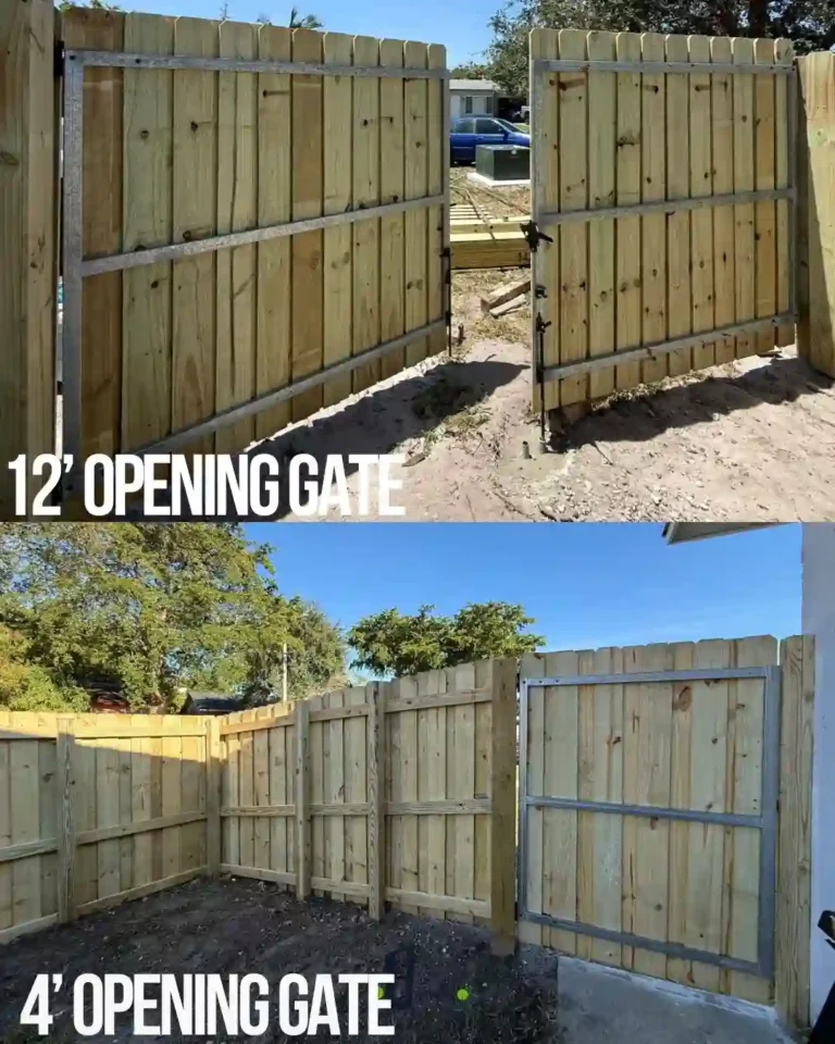 Gate installation and wood fence in Sunrise, Florida