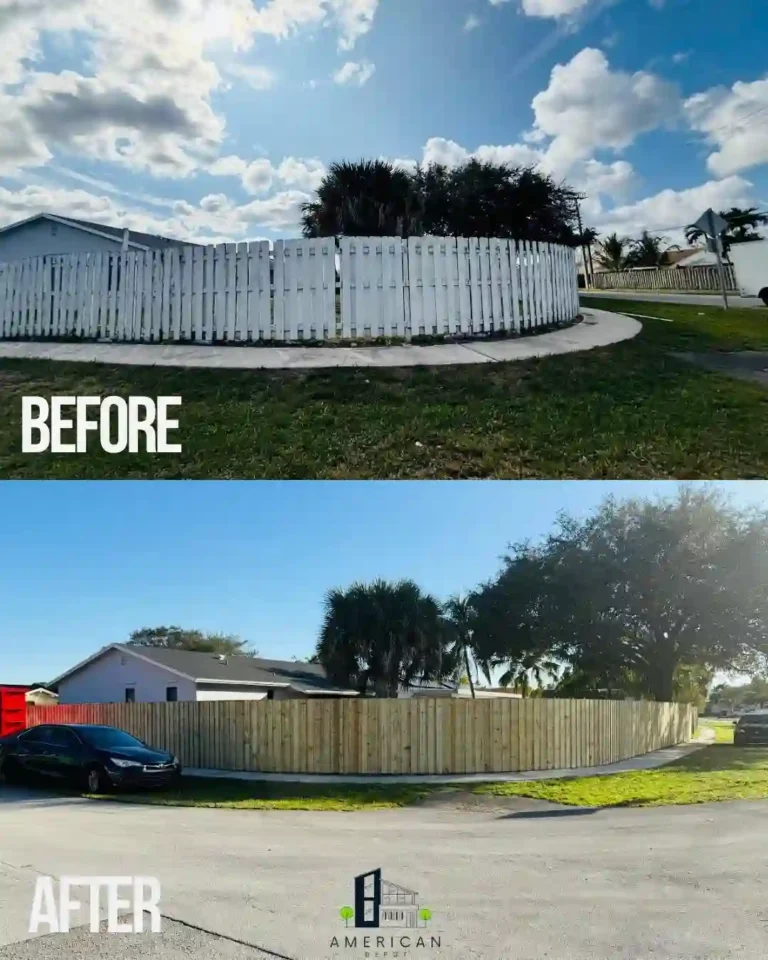 Wood fence installation in Sunrise, Florida