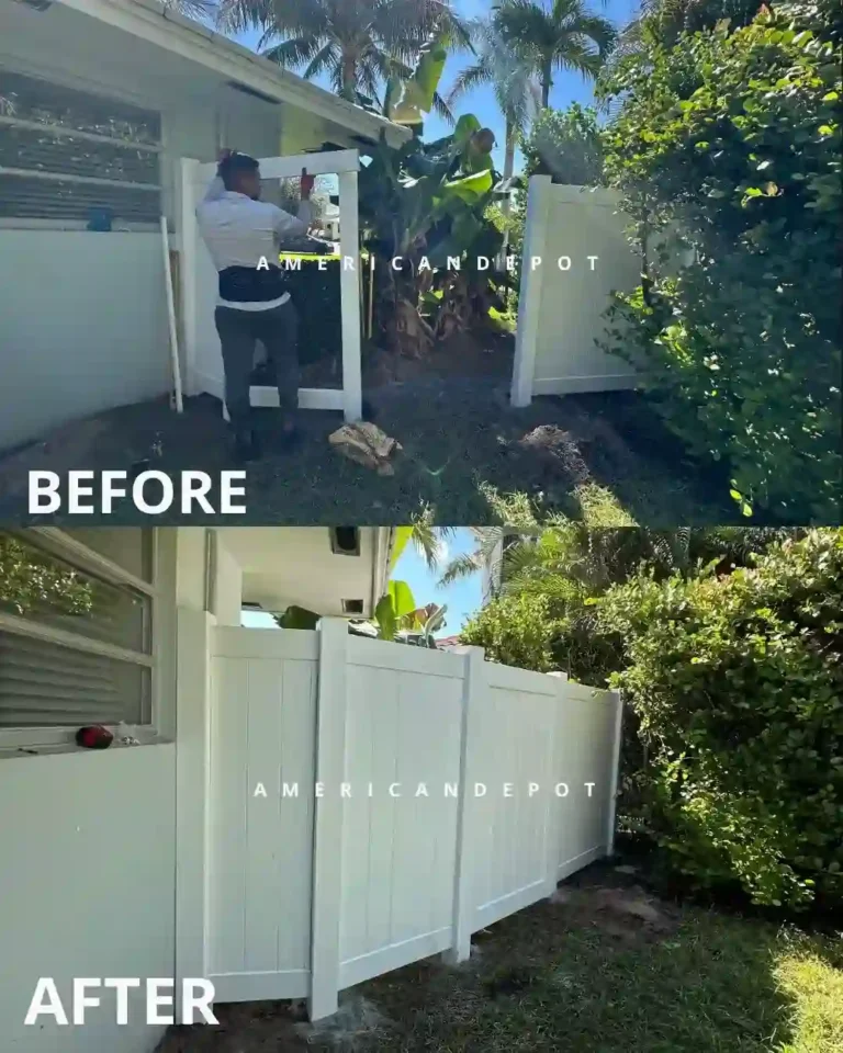 Gates & Vinyl Fencing, Fence Company Boca Raton, Broward Country, Before & After.
