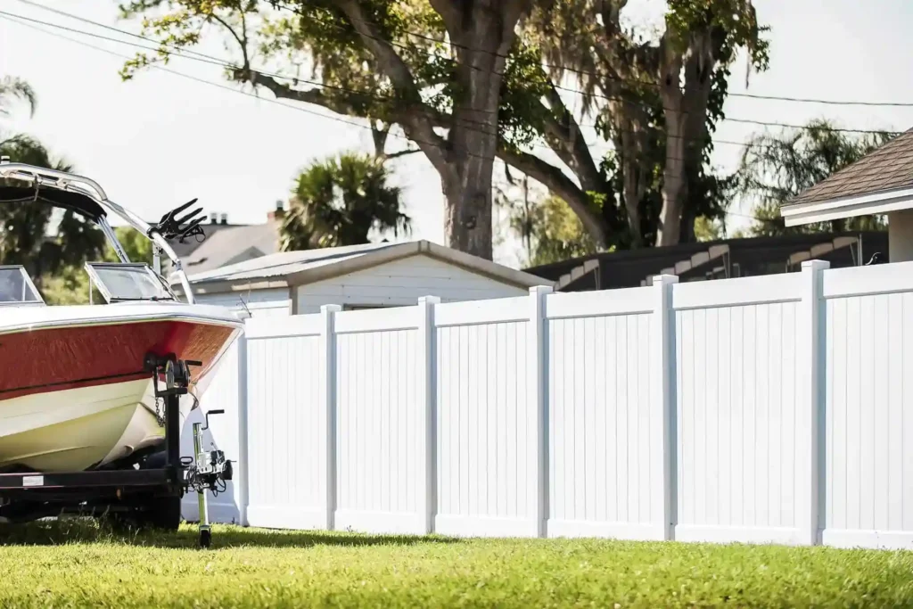 Vinyl fence installation in Broward County Florida offering privacy, durability, and a modern look for residential and commercial properties by American Depot Fence Contractors.