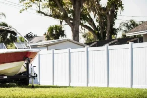 Vinyl fence installation in Broward County Florida offering privacy, durability, and a modern look for residential and commercial properties by American Depot Fence Contractors.