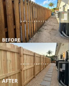 Full privacy wood fence in Fort Lauderdale FL built by a fence company near me, enclosing a backyard for security and seclusion in Broward County.