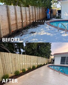 Backyard privacy wood fence in Fort Lauderdale FL installed by a fence company near me, providing full enclosure and security in Broward County.