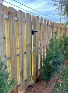 Wood fence installation in Fort Lauderdale FL by a fence company near me, featuring a privacy wood fence for backyard security in Broward County.